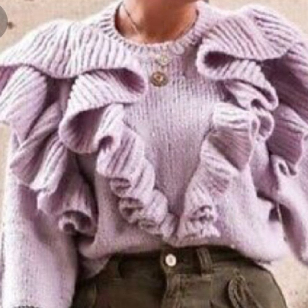 Zara Lavender ruffle sweater